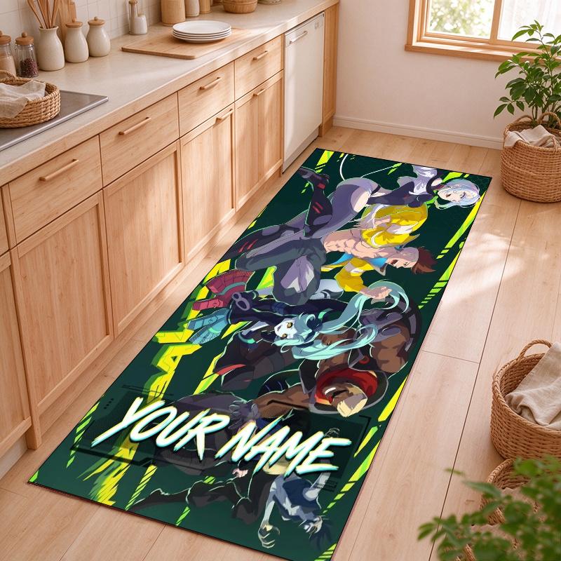 Edgerunners Customizable name kitchen floor mat easy to clean and wipe down Suitable for kitchens living rooms and entryways—a perfec