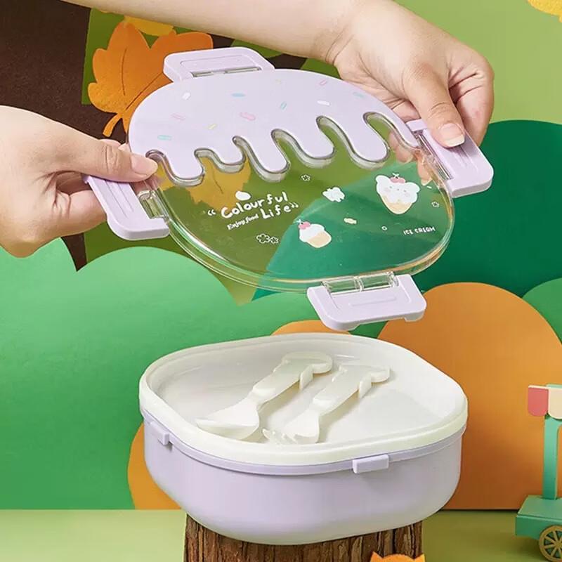 Cute Ice Cream Cartoon Lunch Box