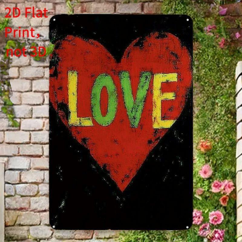 Peinture décorative métallique rétro pour la Saint-Valentin pour chambre à coucher de couples, salon, café, bar, restaurant