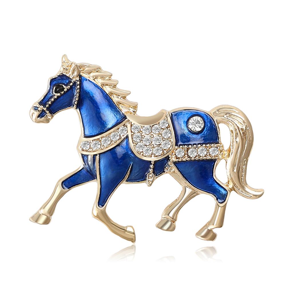 Classic Rhinestone Horse Brooches for Women Animal Lapel Pins Casual Party Accessories Gifts Friends