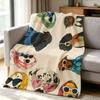 Cool Puppies Flannel Blanket Warm Soft Halloween Christmas Couch Warm Cozy Decorative Decor Gift for All Season