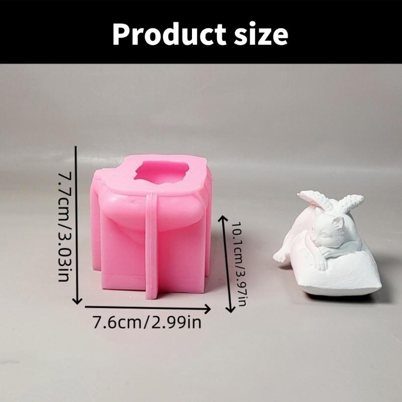 3D Winged Cats Animal Figurine Silicone Molds for Candle Soap Making Gypsum Decoration Cement Clay Silicone Molds 6XDE