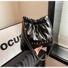 Chain bag women's large-capacity new summer casual shoulder messenger bag pleated bucket bag