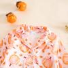 2025 Furry Halloween Pajama Set with Bowknot & Pumpkin Print - Two-Piece Turn-Down Collar Homewear
