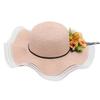 Mesh Woven Straw Hat Ladies Flower Sunscreen Sun Hat Wave Edge Sun Hat Beach Hat
