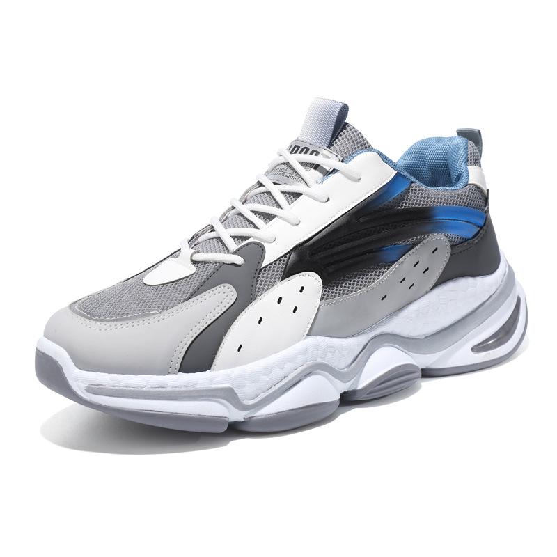 

Men s Mesh Breathable Running Shoes - Versatile, Lightweight, Thick Sole, Outdoor Low-Top Sneakers 45 серый