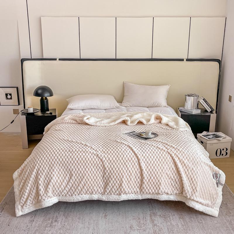 Sherpa Throw Blanket for Couch - 3D Stylish Honeycomb Design Soft Fuzzy Blanket, Fleece Plush Thick Warm Blanket Gift for Winter