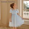 Balabala Girls' Summer Mesh Puff Sleeve Dress