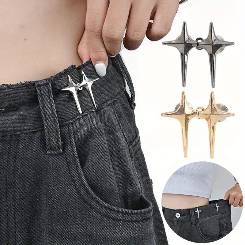 1 Pair Cross Star Waist Buckle Buckle Detachable No Nail No Stitch Waist Button Waist Circumference Change Waist Artifact