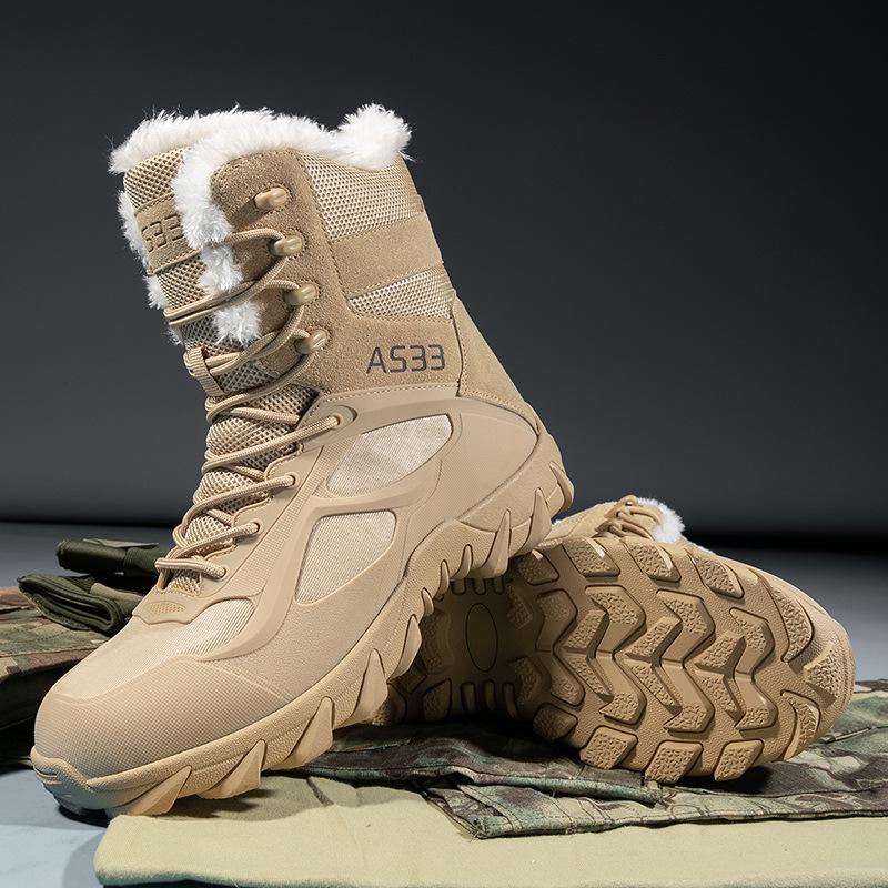 

Men s Plus Size 48 Winter High-Top Combat Boots with Velvet Lining for Mountaineering and Desert US 11.5