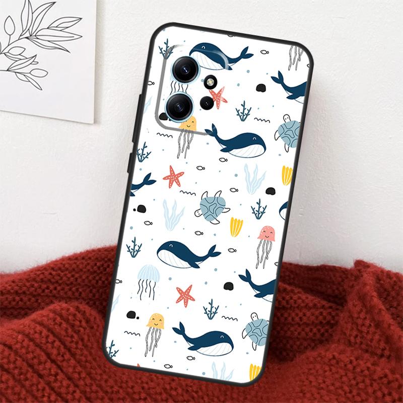 Baby Whale Case For Xiaomi Redmi Note 14 13 10 11 12 15 Pro Plus Cover For Redmi 15 14C 12C 10C 13C 15C
