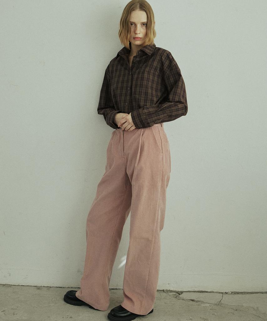 YUPPE Corduroy Tucked Pants_Pink