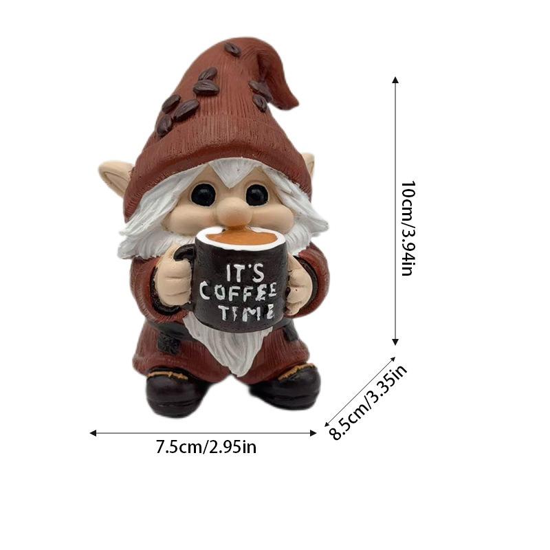 

Three-dimensional Coffee Time Dwarf Resin Handicrafts, Decorative Pieces for Home, Tabletop Small Ornaments чёрный