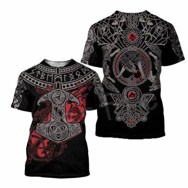 2021 Summer New Men 'S Viking 3dt Shirt Print Clothes Fashion Trend Punk T -Shirt Harajuku Men 'S Top 