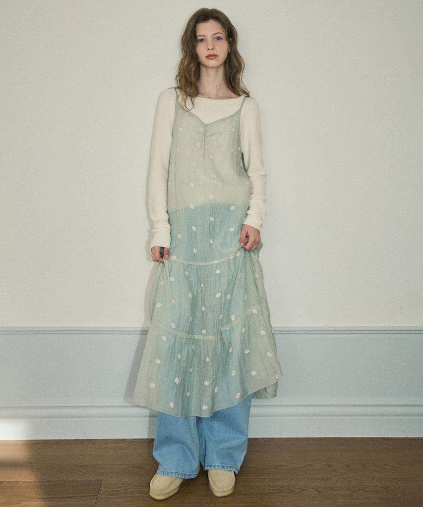 Aueonoseuteljia Flower Lace Layered Dress_Milk Green(Oc25-Ops02)