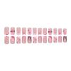 Stylish Pink Heart Press on Nail Medium Square False Nail Acrylic Stick on Nail for Enhancing Valentine's Day Charm