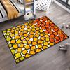 Geometric Mosaic Carpet with Orange and Yellow Tile Pattern Design Suitable for Use As an Anti-slip for Living Room Bedroom Sofas