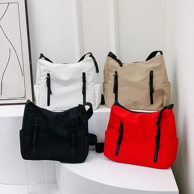 Large Capacity Bag for Women's New Korean Style Casual Nylon Buttot Bag Trendy Is Fashionable and Simple Single-shoulder Crossbody