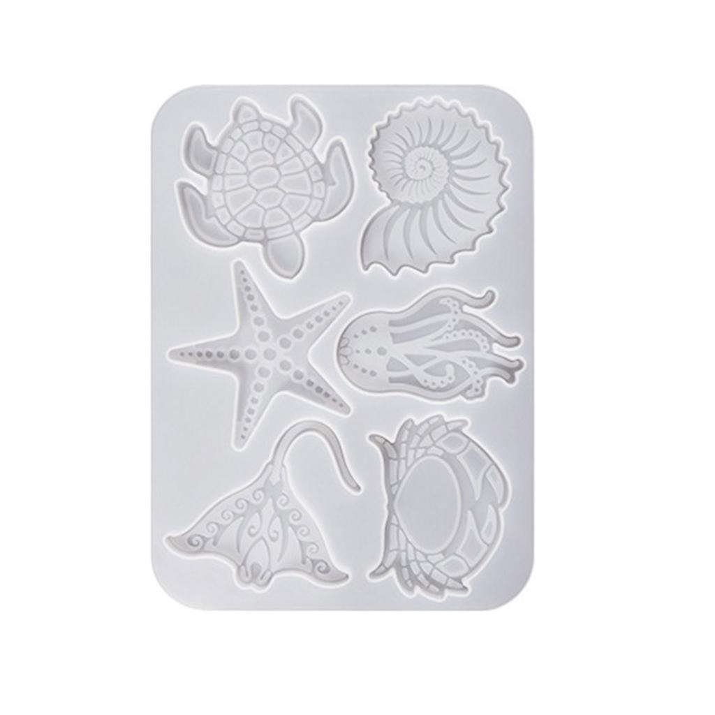 Silicone Pendant Mold Crafts Molds Marine Animal Shaped Keychain Moulds Silicone Material Gift for DIY Hand Making Lover