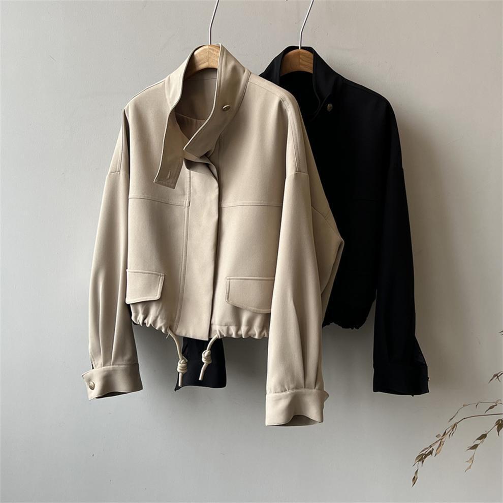 

Women s Casual Solid Color Long Sleeve Cropped Denim Jacket XL чорний