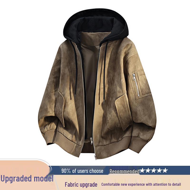 Men's Faux Two-Piece PU Leather Jacket: Windproof, Loose Fit, Youth Style for Autumn/Winter