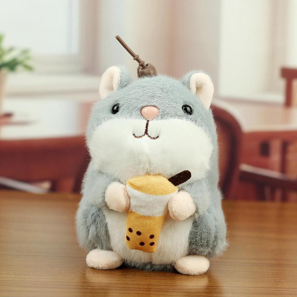 Roztomilý kreslený křeček s plyšovou klíčenkou a přívěskem na tašku pro arkádové drápové automaty