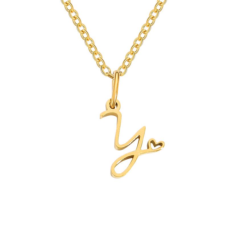 eManco Women's Niche Stainless Steel Letter Clavicle Necklace