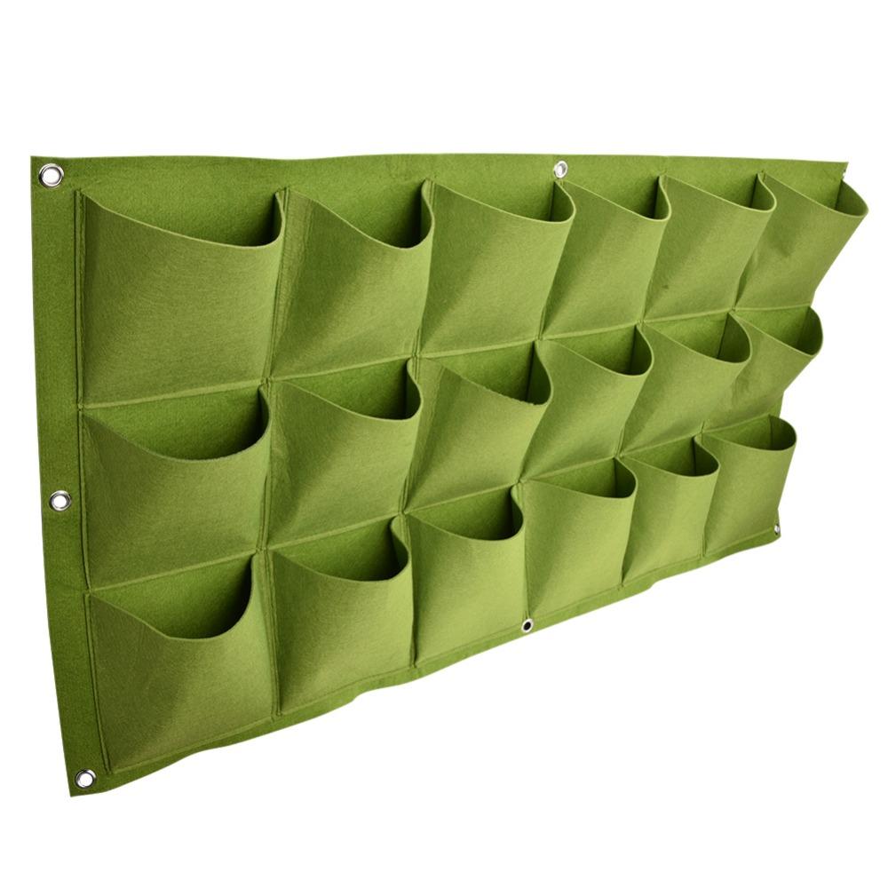 2PCS 100*50cm Hanging Wall Planter Bag 18 Pockets Vertical Greening Planter Outdoor Gardening