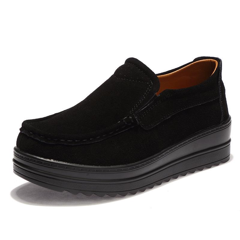 

Foreign trade muffin shoes 2021 winter middle-aged and elderly non-slip warm slope heel beef tendon sole warm round head mother shoes soft sole 35