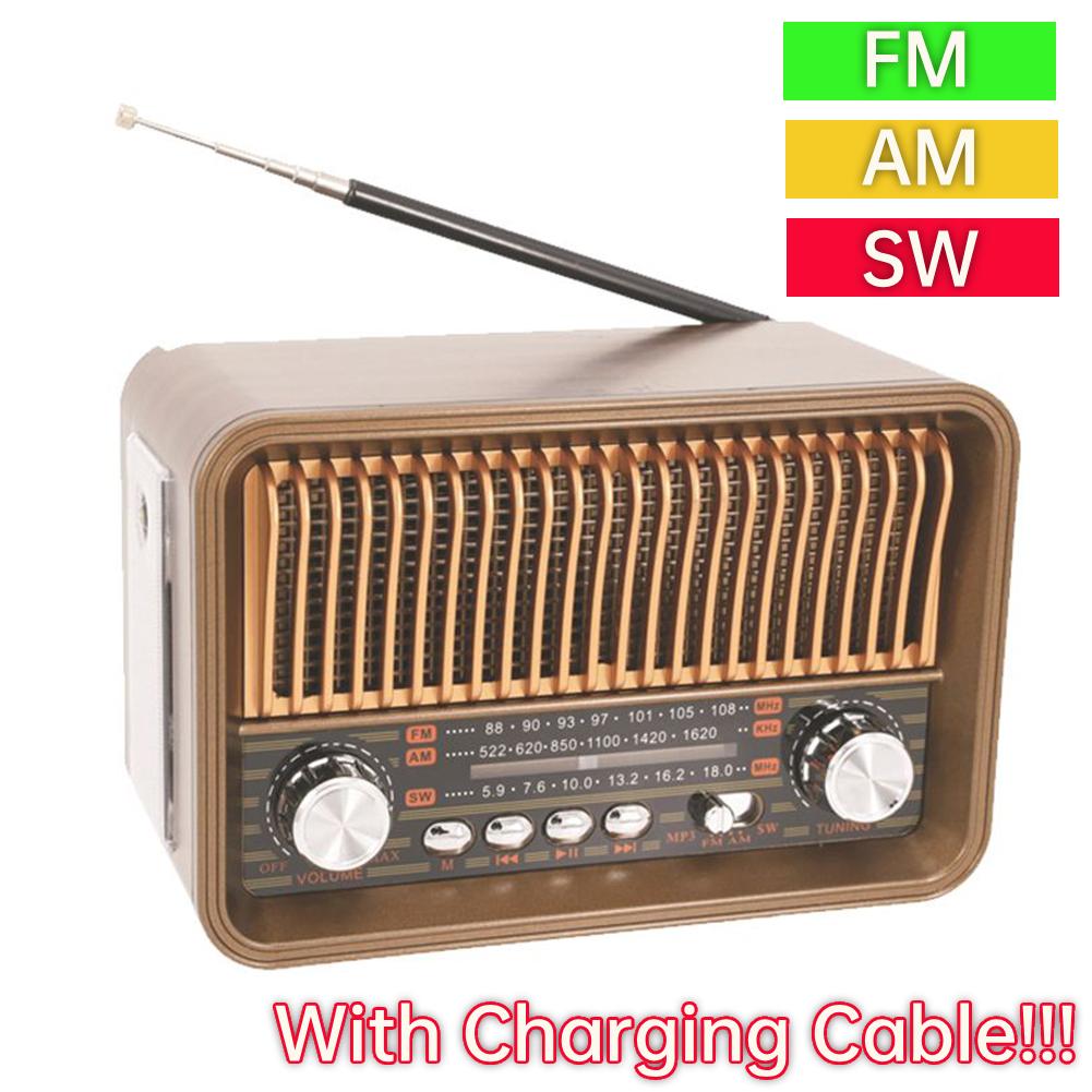 

Compact Retro FM AM SW Radio with Bluetooth Speaker LED Flashlight Support TF Card USB Playback and Strong Signal Reception