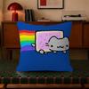Anime N-Nyan Cat Throw  Trendy-style decorative throw pillow cover insert not included fauxembroidery design