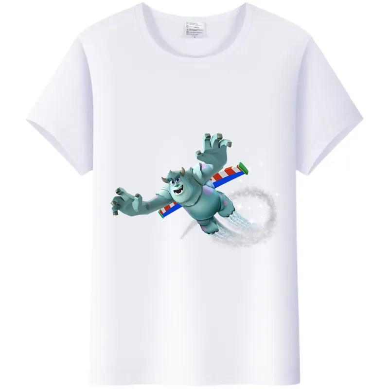 Μόδα Unisex Monsters, Inc. Μπλουζάκι Λευκό Μπλουζάκι Κοντομάνικα Τοπς James -P- Sullivan Αστεία T-Shirts με Γραφικά Mr.Q