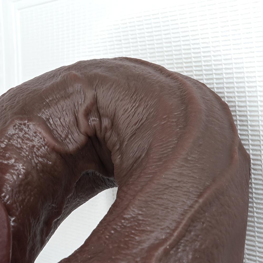 9,65" Realistisk Svart Dildo med Sugekopp, Flere Størrelser, Flytende Silikon, G-punkt- og Analsimulering for Par, Håndfri Lek