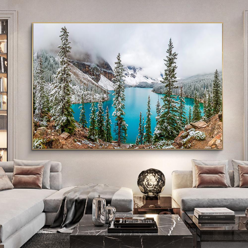 Canvas Schilderij Sneeuwberg Landschap Canvas Prints Kunst Canvas Muurkunst Poster Muurkunst Afbeeldingen Woonkamer Huis Decoratie Cuadros