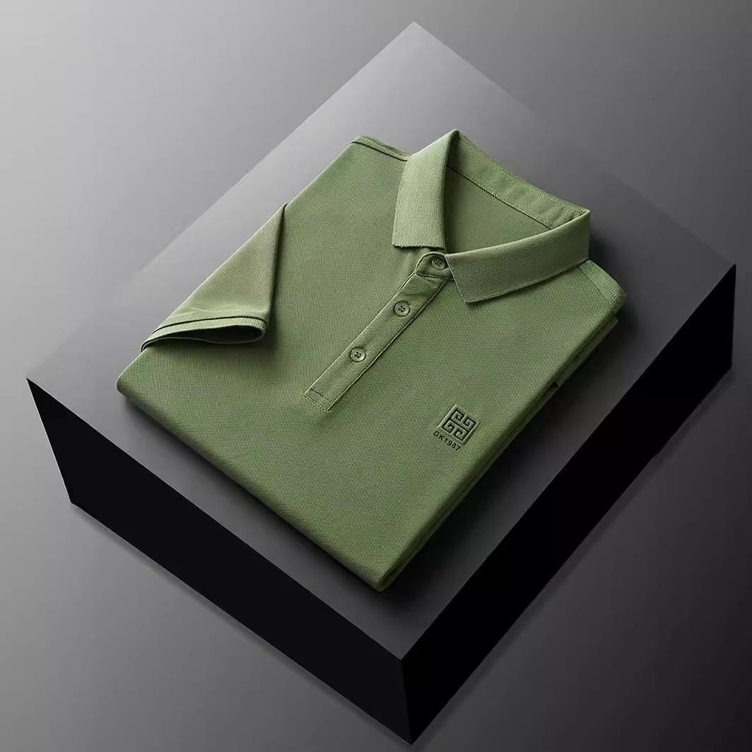 

Мужская рубашка поло Летняя футболка с коротким рукавом Мужская нижняя рубашка Повседневная рубашка поло с вышивкой XXXL