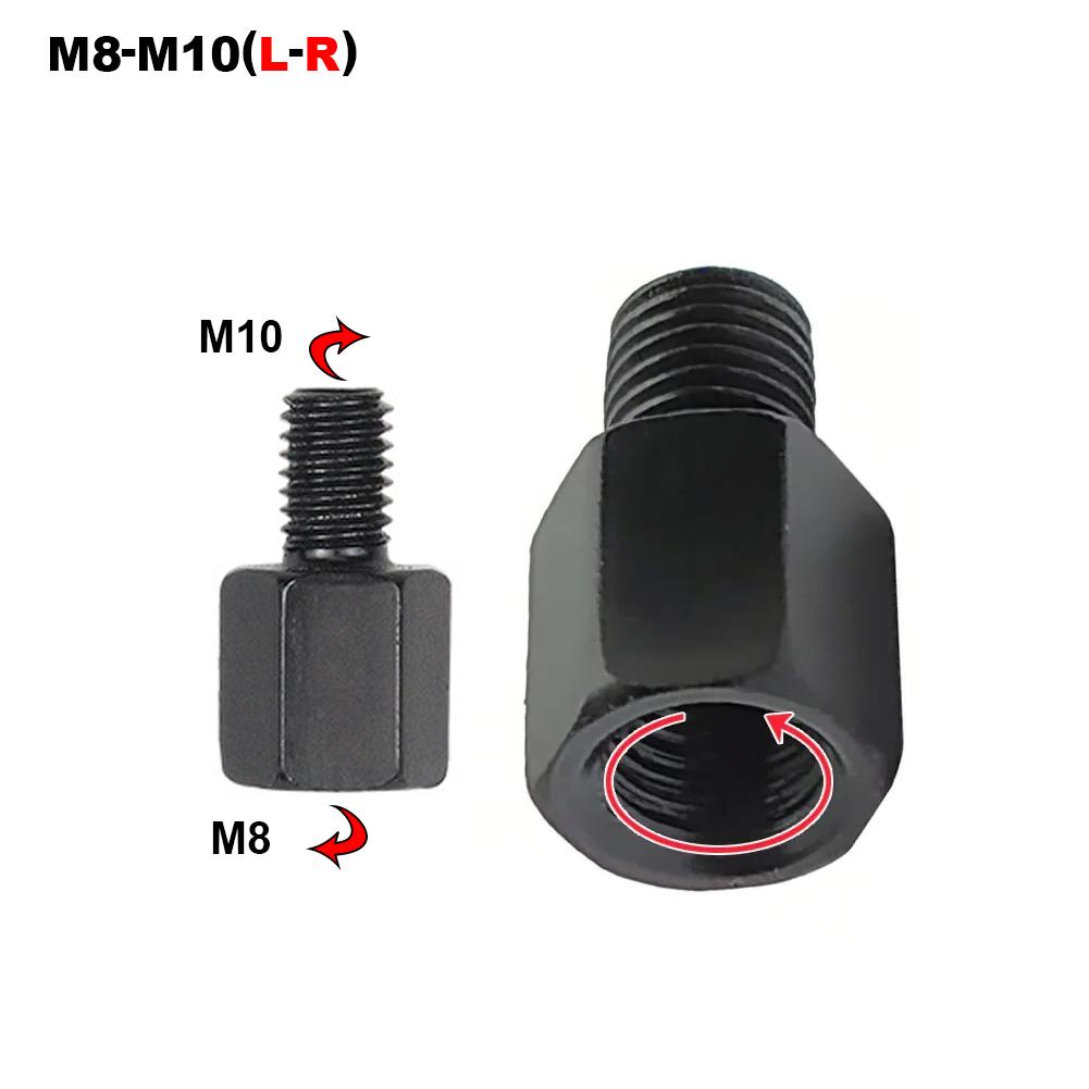 Motorcycle Mirror Adapter M10 M8 10MM 8MM Rearview Mirrors Adapters Conversion Bolt Screws Clockwise Anti-clock Right Left Thread
