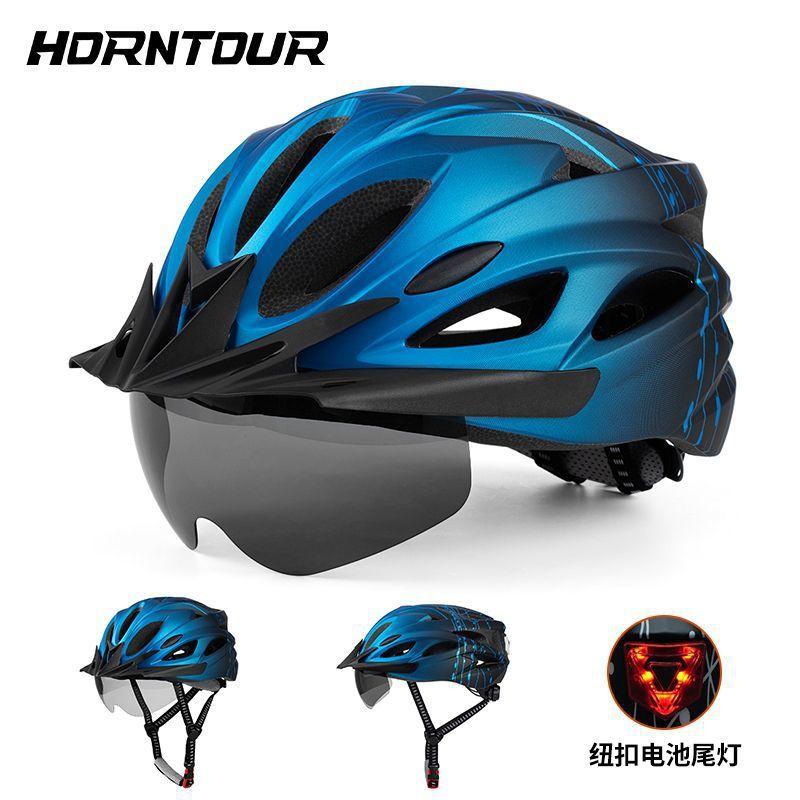 Unisex Cycling Helmet With Magnetic Sunglasses Visor Peak Mountain Road Bike Riding Breathable EPS Half