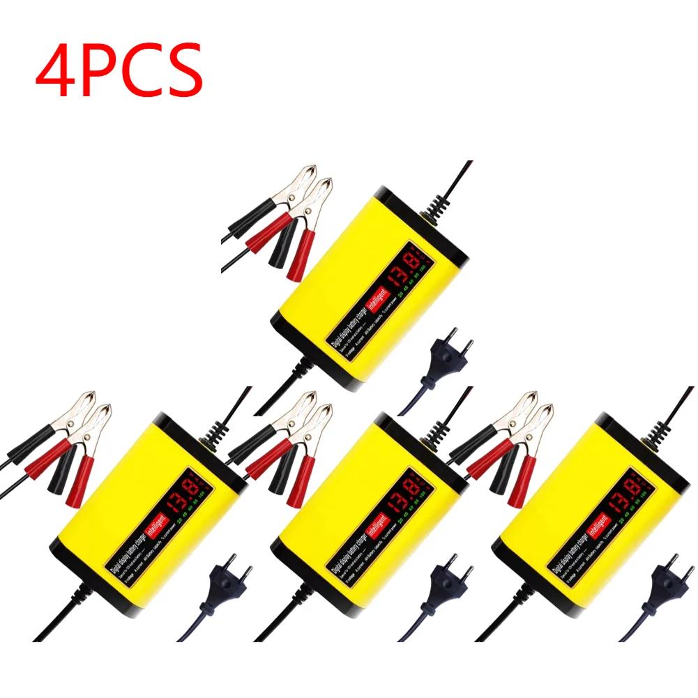 6-1PCS 12V Car Battery Charger 220V 110V LED Display Short Circuit Protection Power Charger Car Charger for Motorcycle EU/US/UK