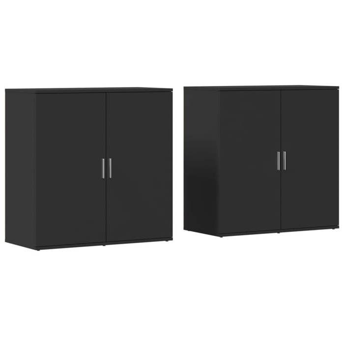 VidaXL Buffets 2 Pcs Black 79x38x80 Cm Engineered Wood, Storage Cabinet, Entryway Furniture, Accent Furniture, Furniture of 3276603