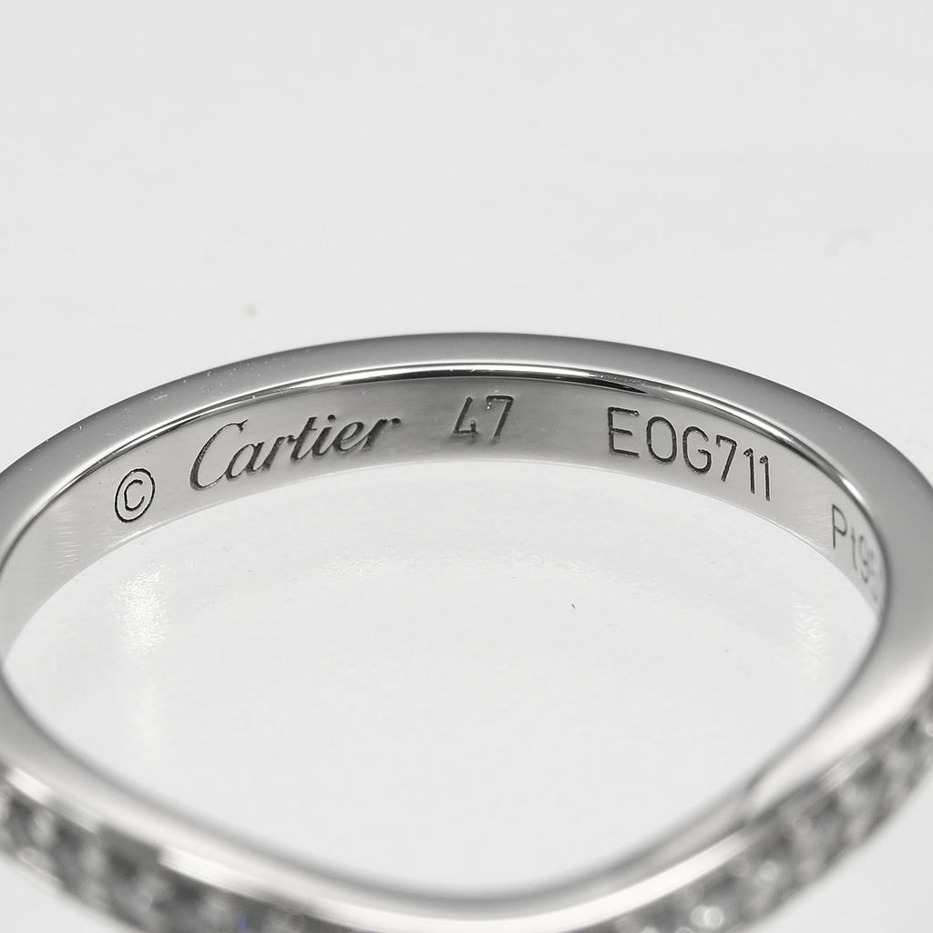 CARTIER Ballerina curve Ring Pt950Platinum/diamond #4.1(US Size) 2.87g Women Used