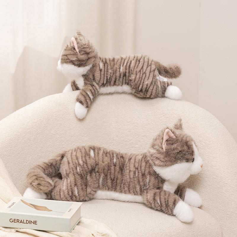 Charming Realistic Cat Plush Toy Cute Kitten Figure Ideal For Creative Giving Gift