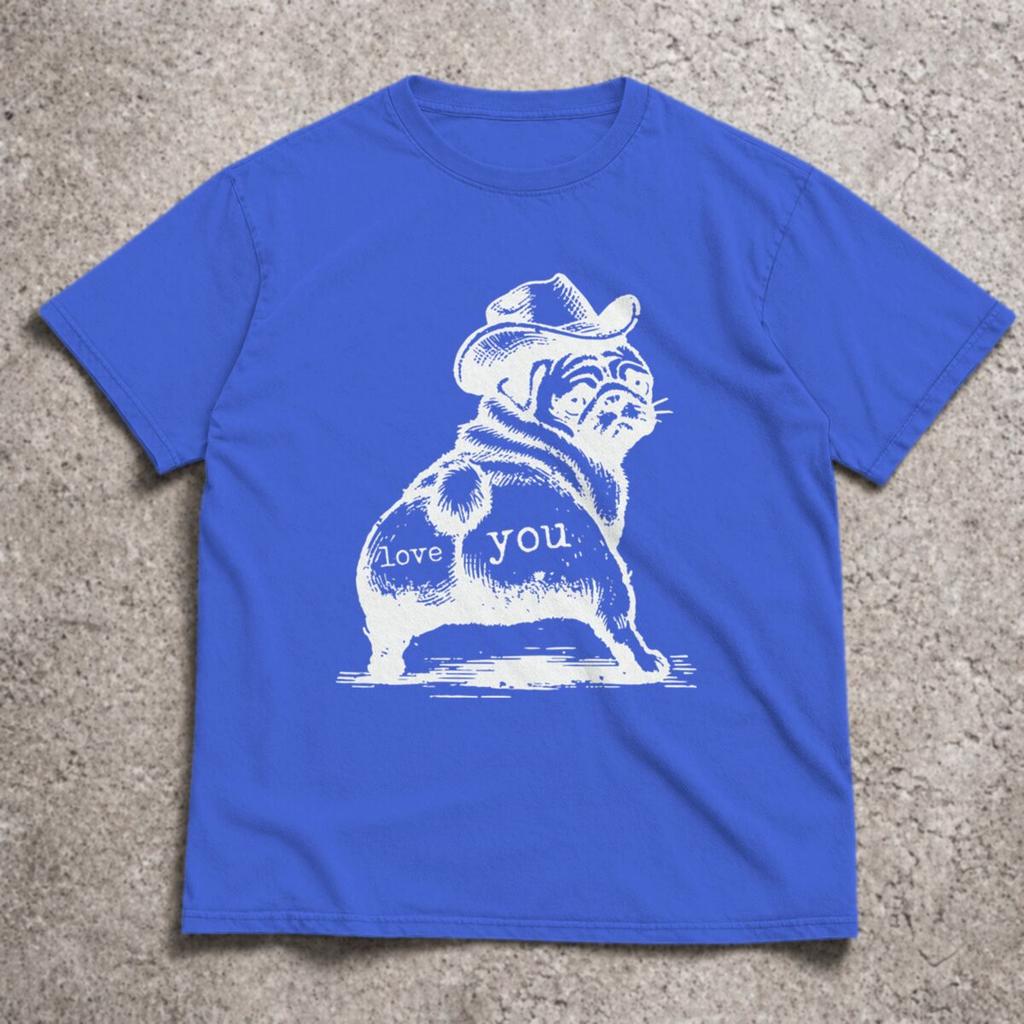 Funny Cowboy Dog Tshirt Dog Lover Humor Print Tshirts for Men Women Couple Gifts Retro Design Casual Short Sleeve Tee