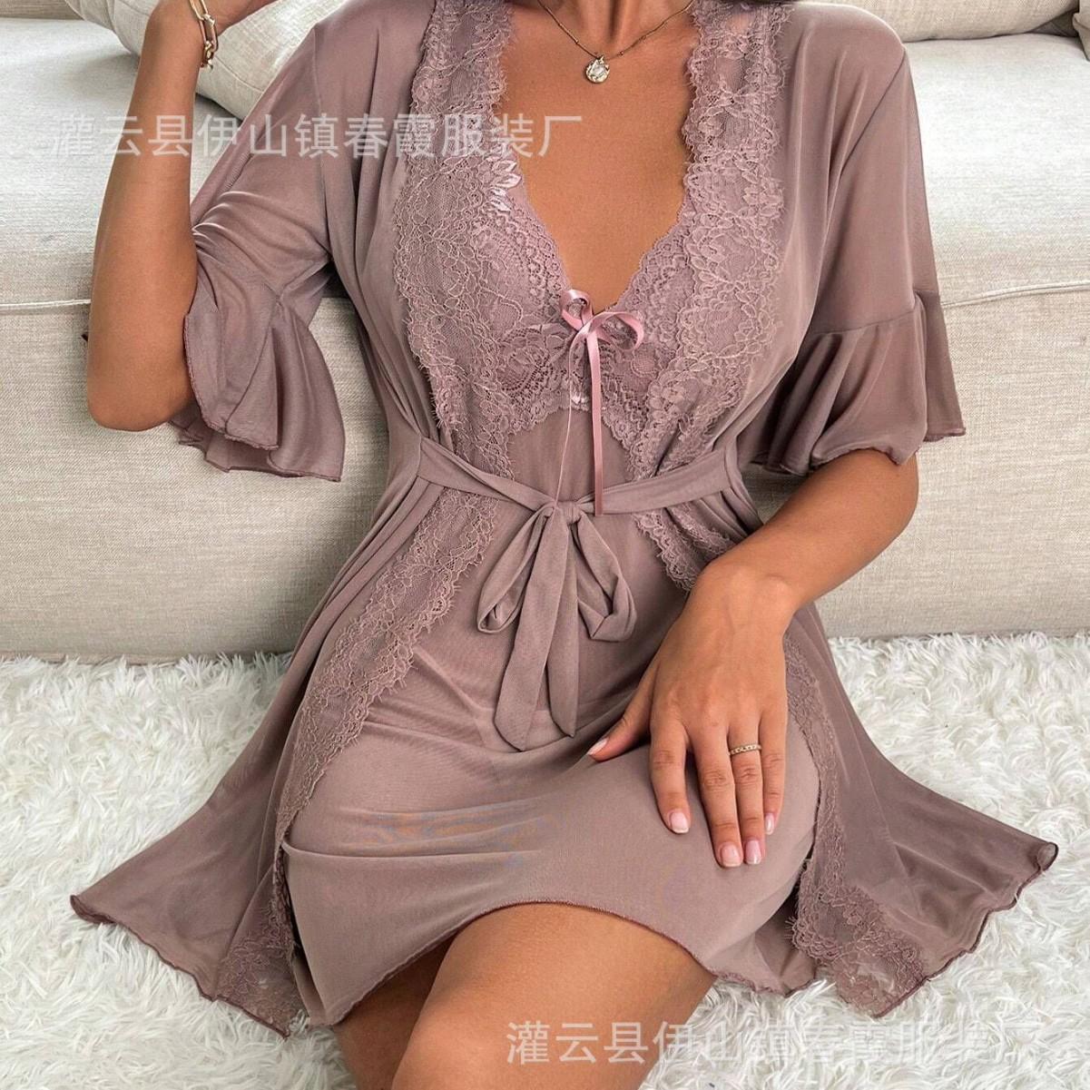 Сексуальное женское сексуальное белье, униформа соблазнения, кружевной бант, домашняя одежда, прозрачное S