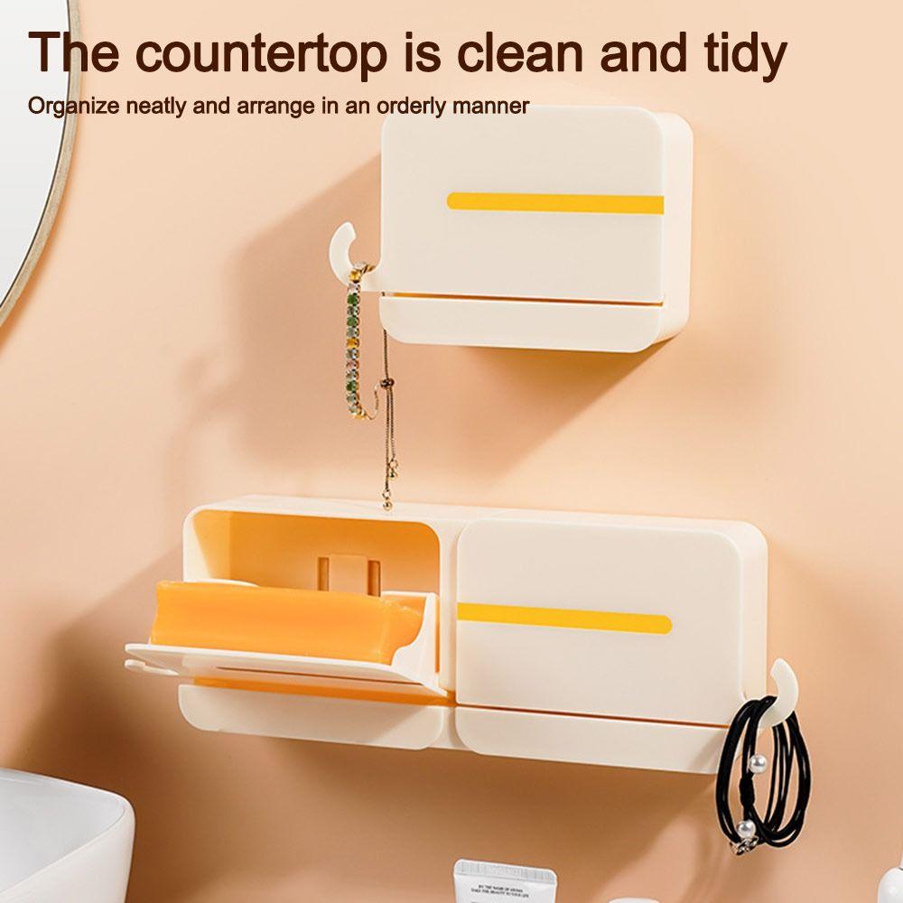 Sklopný držák na mýdlo Pouzdro na uskladnění mýdla bez vrtání Nová koupelnová odtoková mýdlenka Koupelnové doplňky