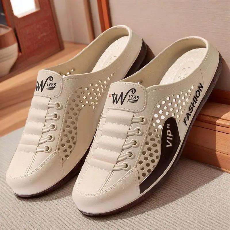 Fashion Website Sandals Man Hole Breathable Shoes Height 2025 Fashion Summer Sale Casual Adult Pvc Fun Y2k Low Price Slippers for Men