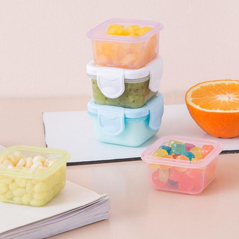 4pcs/set 60ml Dispensing Crisper Box Food Grade Thickened Sealed Pet Food Box Baby Food Storage Box Toddler Kids Snack Container