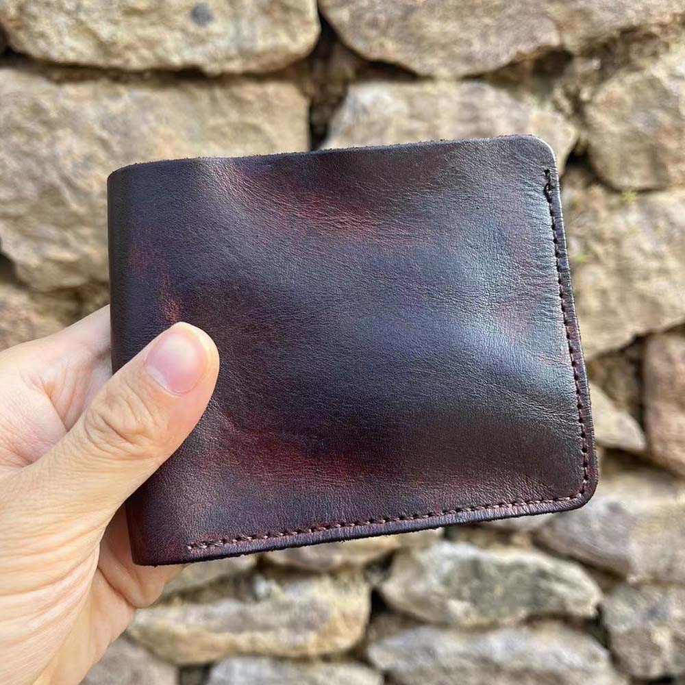 Vintage Handmade Leather Wallet for Men Bifold Minimalist Genuine Leather Men Wallet