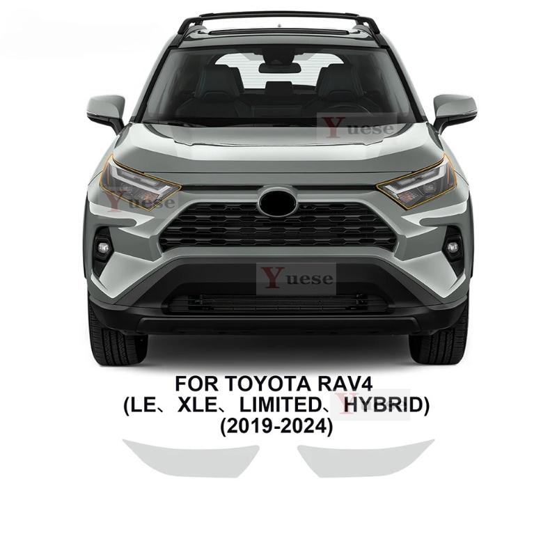 

2 Pcs Car Headlight Protective Film Transparent Smoked Black TPU Sticker For Toyota RAV4 Hybrid XA50 -2024 Transparent