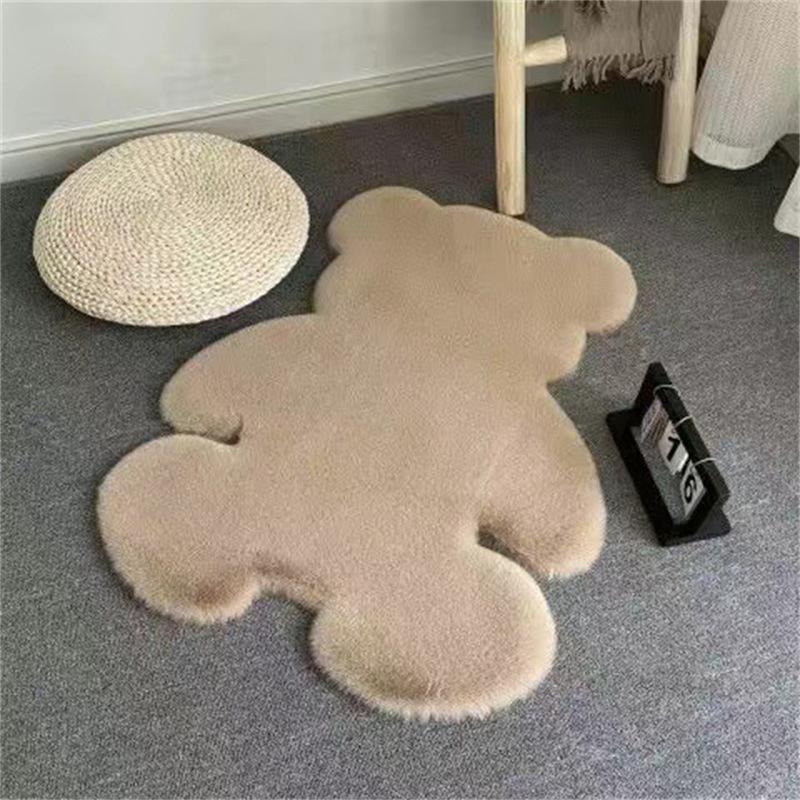 Irregular Shape Faux Rabbit Fur Rug for Living Room, Bedroom, or Dining Room