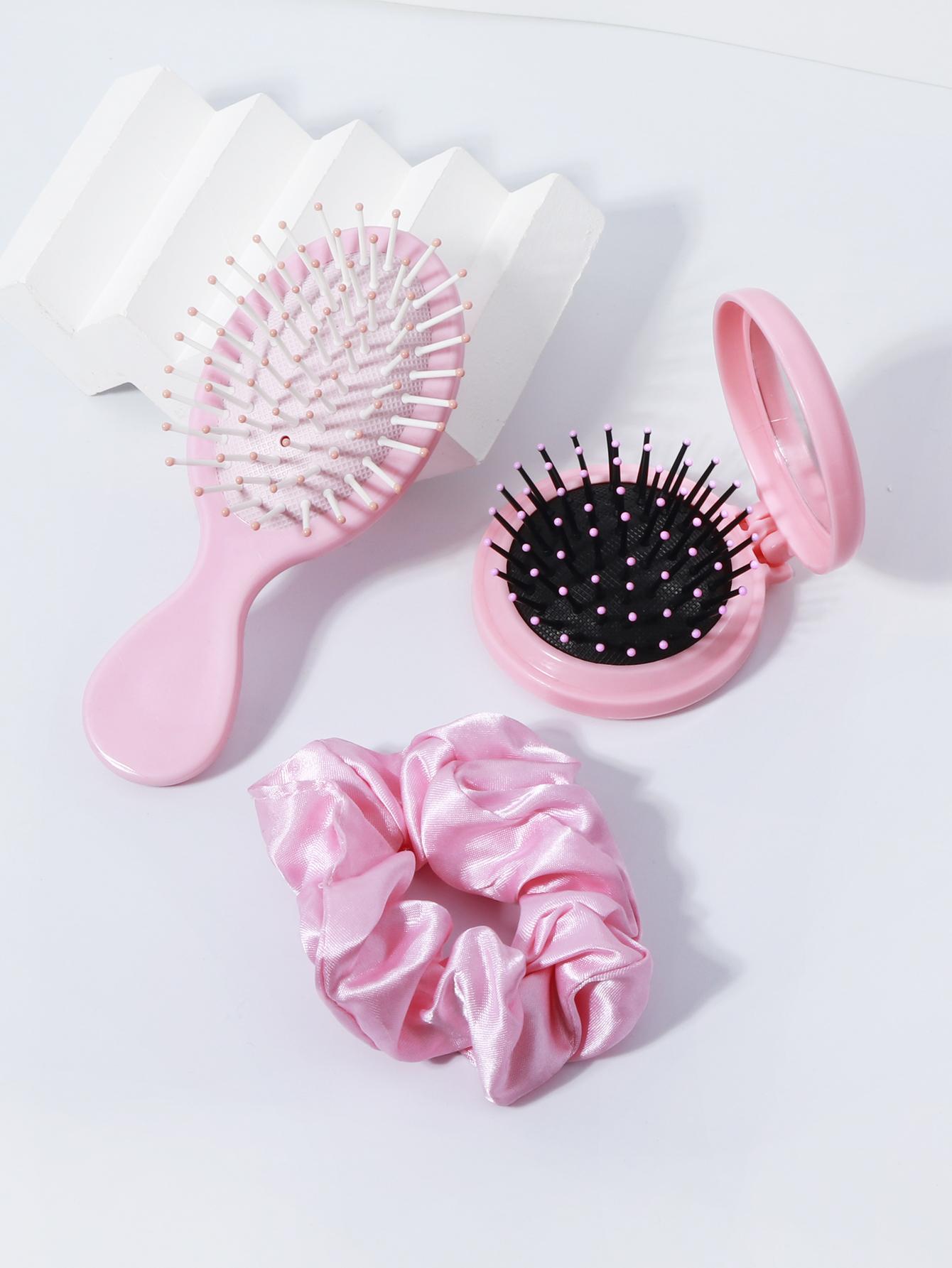 

3pcs - portable foldable air cushion comb, paddle shaped comb, large intestine coil, suitable for all hairstyles